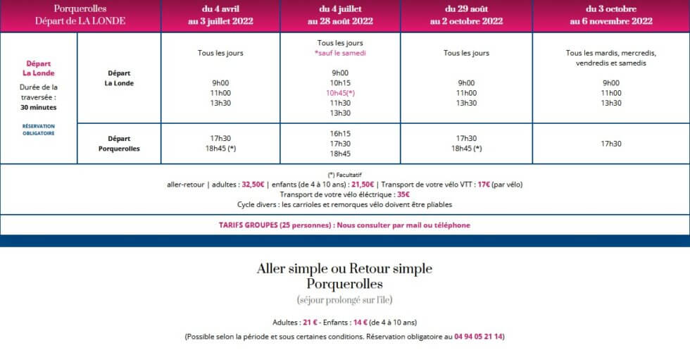 Navettes Et Croisières Au Départ De La Londe Vers Porquerolles | Port ...