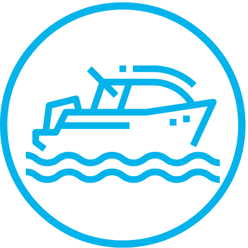 Icone symbolisant un bateau à moteur